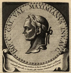 Porträtt av den romerske kejsaren Maximianus.