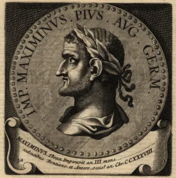 Porträtt av den romerske kejsaren Maximinus Thrax.