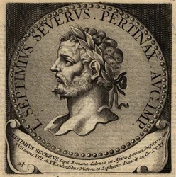 Porträtt av den romerske kejsaren Septimius Severus