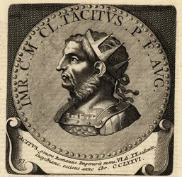 Porträtt av den romerske kejsaren Tacitus.
