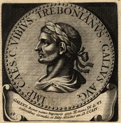 Porträtt av den romerske kejsaren Trebonianus Gallus.