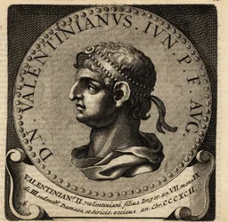 Porträtt av den romerske kejsaren Valentinian II.