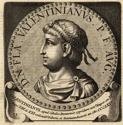 Porträtt av den romerske kejsaren Valentinian I.