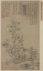 Bambu, sten och högt träd, ca. 1300-talet.