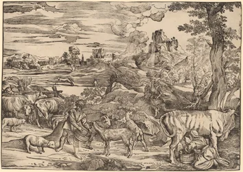 Landskap med en mjölkerska