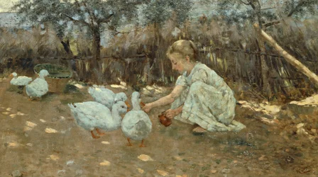 Den lilla gåshjorden, ca 1892, av Niccolo Cannicci (1846-1906), olja på duk, 40,5x70,5 cm.