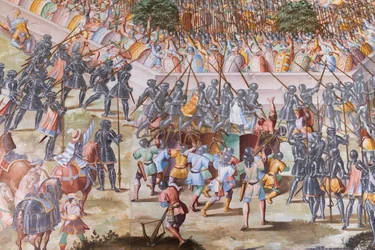 Detalj av fresk i Hall of Battles av 1431 års slaget vid La Higueruela