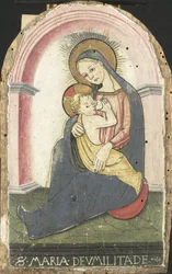 Madonna i ödmjukhet, ca 1490-c.1500 (tempera på pannå)