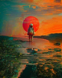 Astronauten Red Sun City