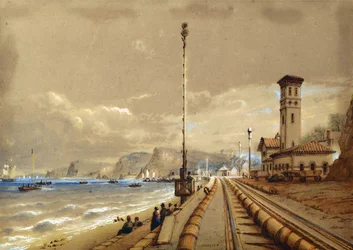Atmospheric Railway at Dawlish, ca 1850 (akvarell på papper)