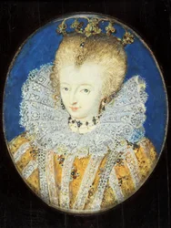 En dam som traditionellt identifieras som Elizabeth I när prinsessan (emalj)