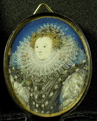 Elizabeth I Queen of England, c.1600 (pergament, silver och glas)