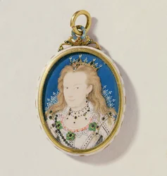 Frances Howard, hertiginna av Richmond och Lennox, ca 1605-10 (wc på pergament)