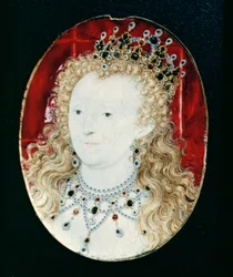 Miniatyr av drottning Elizabeth I (wc på veläng på spelkort)
