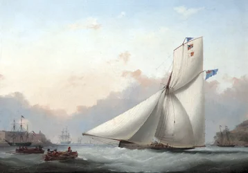 En Cutter Yacht i Plymouth Sound