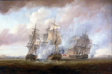HMS San Fiorenzo och Nymphes erövring av de franska fregatterna Resistance och Constance den 9 mars