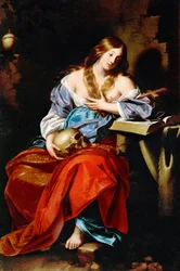 Marie Madeleine - Maria Magdalena, av Renieri (Regnier), Niccolo (ca 1590-1667). Olja på duk, ca. 1655. Mått : 185x123,5 cm. Konsthistoriska museet, Vienne