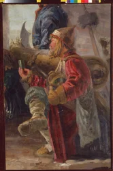 Rysk skytt i oroligheternas tid (1598-1613). Målning av Nicolas (Nicholas) Roerich (1874-1947), tempera på duk