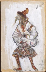 Kostymdesign för Igor Stravinskys balett "The Rite of Spring", 1912