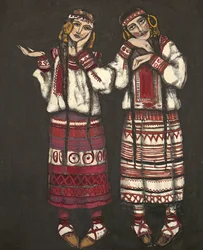 Kostymskiss till baletten Våroffer av I. Stravinskij, 1930