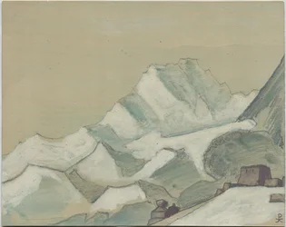 Himalaya bortom molnen, skiss, 1933