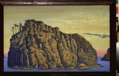 Heliga ön (Heliga ön). Verk av Nicholas Roerich (1874-1947), tempera på duk