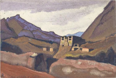 Ladakh par Roerich, Nicholas (1874-1947). Tempera på kartong, storlek: 30,5x45,7