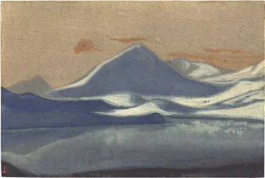 Lahaul (Lahul) av Roerich, Nicholas (1874-1947). Tempera på kartong, storlek: 30,5x45,7