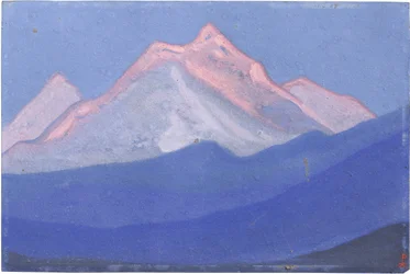 Himalaya av Roerich, Nicholas (1874-1947). Tempera på kartong, storlek: 30,5x45,7