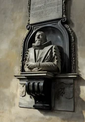 Minnesmärke över Hugo Barker, 1632 (marmor)