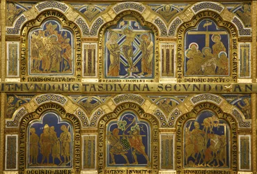 Verdunaltaret av Nikolaus från Verdun (ca 1130/50-1205), färdigställt 1181, Klosterneuburg, Österrike, emaljerade paneler