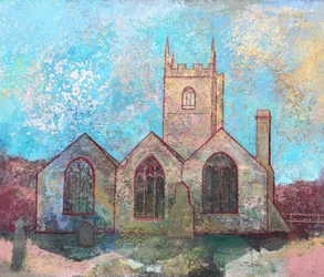 St Uny Church, 2021-23 (olja på pannå)
