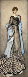 An Elegant Lady (penna, svart bläck, akvarell & kroppsfärg på papper på duk)
