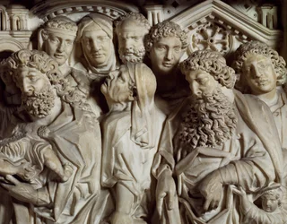 Presentation i Temple, panel från predikstolen i Baptistery of St John