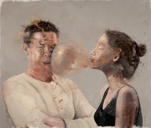 Bubble I (Tjej med boxare), 2020 (olja på duk)