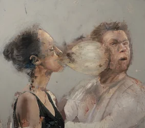 Bubble boxer girl II, 2022 (olja på duk)