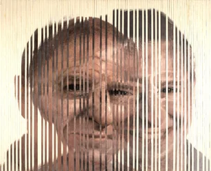 Face Fusion III, 2007 (olja på duk skuren och applicerad på kartong)