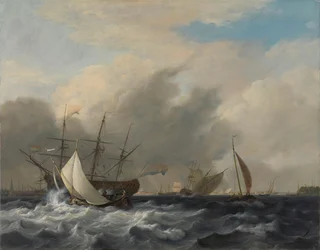Marinens krigsfartyg "Amsterdam" utanför Westerlaag