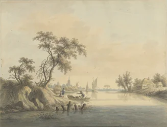 Utsikt över byn Elst aan de Maas