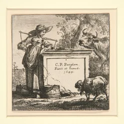 Uppsättningen av kor, med mjölkpigan