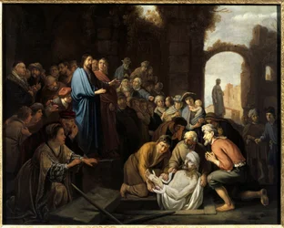 Lazarus uppståndelse. Målning av Nicolaes Cornelisz Moyaert