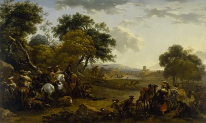 Landskap med jägare