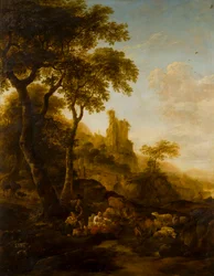 Pastoral Landscape, ca 1640-83 (olja på panel)