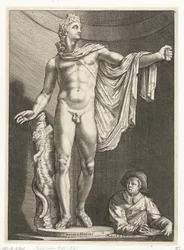 Apollo Belvedere Apollo Pythivs (titel på objekt) Tre antika statyer i Rom efter Goltzius (serietitel)