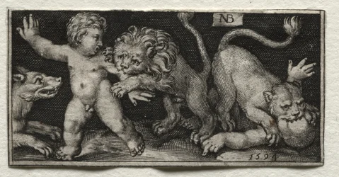 Lions attackerar barn, 1594.