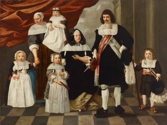 Porträtt av en familj.
