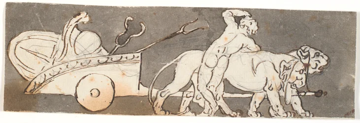 Fris med pojken vid Bacchus och Mars vagn (eller Pluto) tecknad av lejon