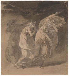 Julia och Fulvia. Scen från Voltaires "Le Triumvirat", akt 4