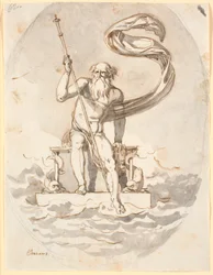 Oceanus på sin tron ​​i havet