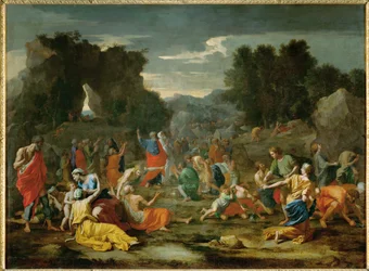 Les Israelites recuillant la manne dans le desert - israeliterna samlar manna i öknen ...